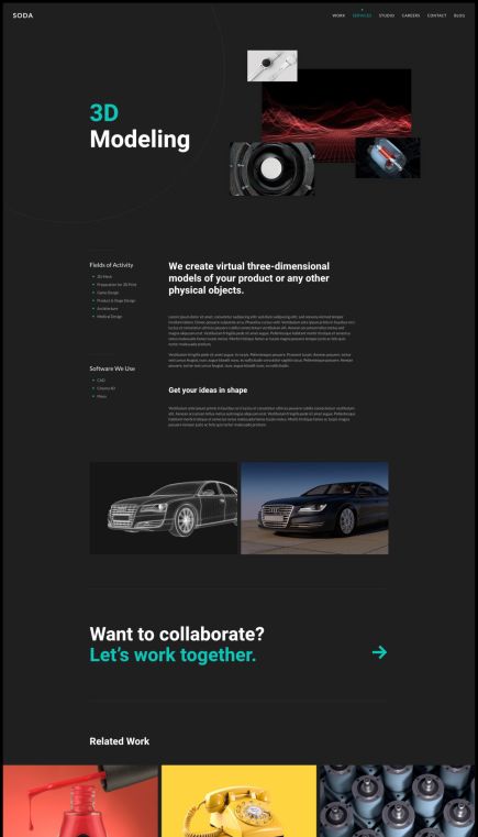 Soda WordPress Theme 3D Case Study Layout