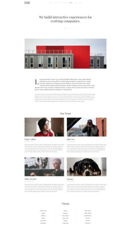 Fuse WordPress Theme About Layout