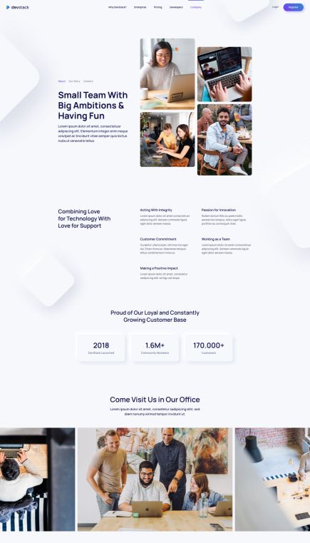 DevStack Joomla Template About Layout