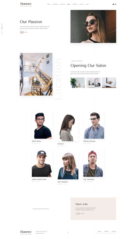 Florence WordPress Theme About Layout