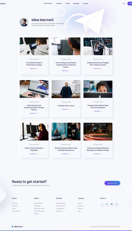 DevStack Joomla Template Index Layout