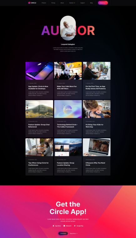 Circle Joomla Template Index Layout