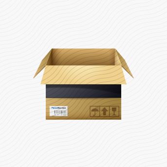 Cardboard Box Open Black Icon