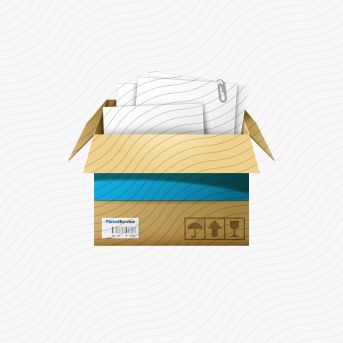 Cardboard Box Open Full Blue Icon