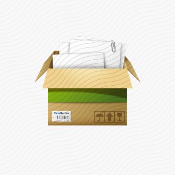 Cardboard Box Open Full Green Icon