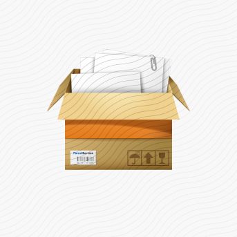 Cardboard Box Open Full Orange Icon