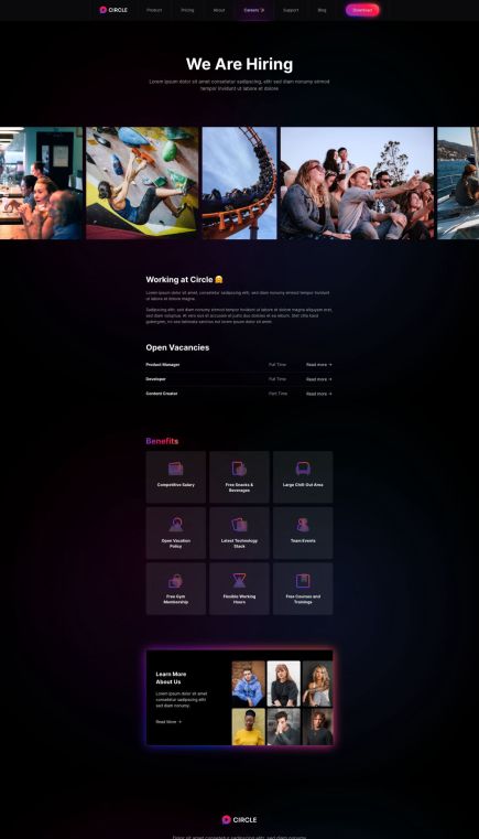 Circle Joomla Template Careers Layout