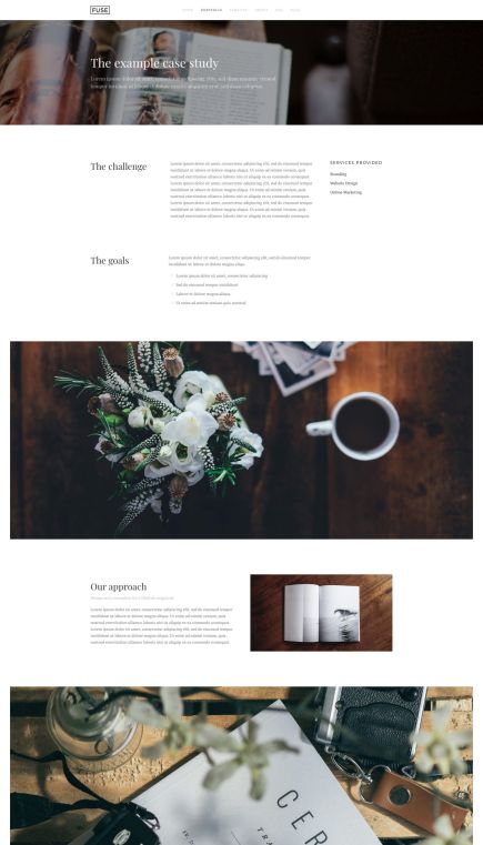 Fuse WordPress Theme Case Study Layout