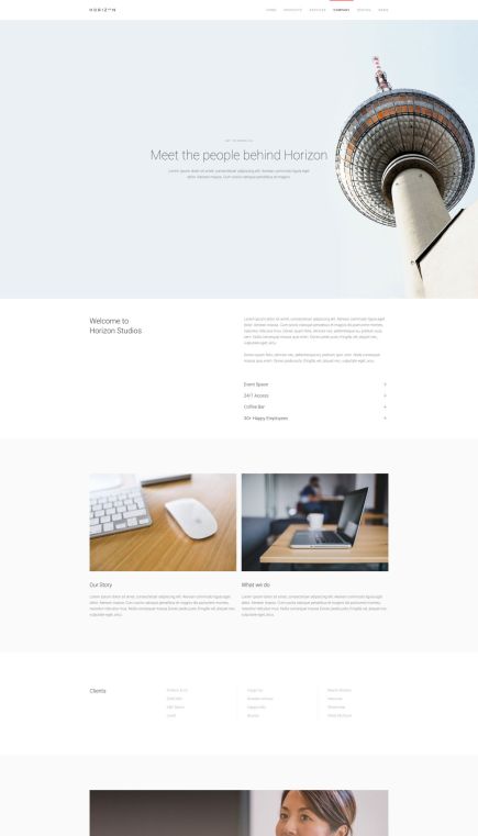 Horizon Joomla Template About Layout