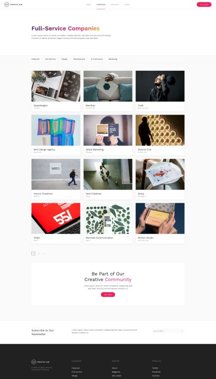 Creative Hub Joomla Template Index Layout