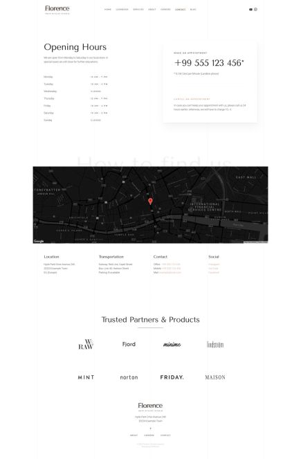 Florence Joomla Template Contact Layout