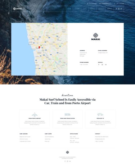 Makai WordPress Theme Contact Layout