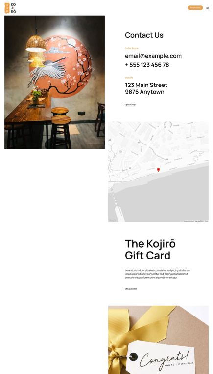 Kojiro Joomla Template Contact Layout