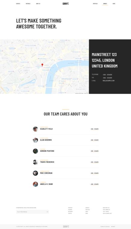 Craft Joomla Template Contact Layout