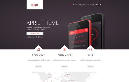 Digit Joomla Template Dark Red Style