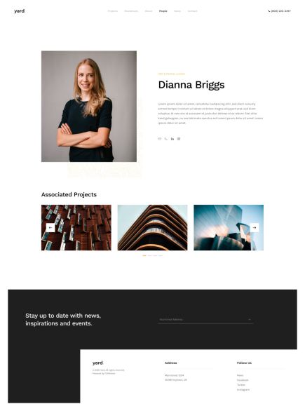 Yard WordPress Theme Person Layout