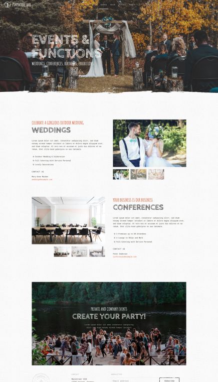 Pinewood Lake WordPress Theme Services Layout