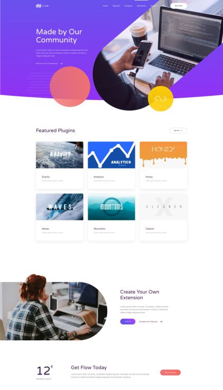 Flow WordPress Theme Portfolio Layout