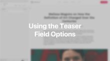 Field Options Teaser Documentation Video for WordPress