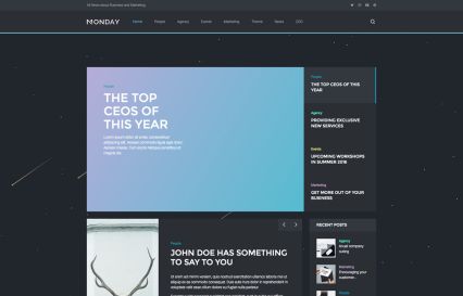 Monday WordPress Theme Galaxy Style