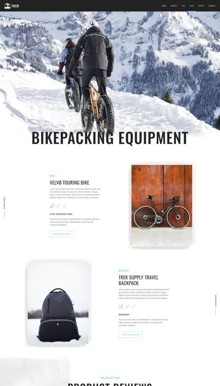 Trek WordPress Theme Portfolio Layout