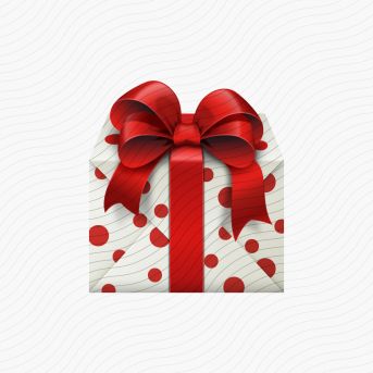 Gift White Red Icon