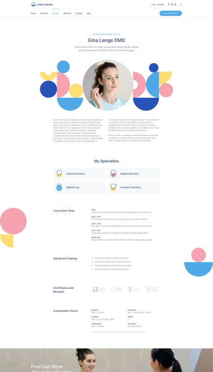 Union Dental Joomla Template Person Layout