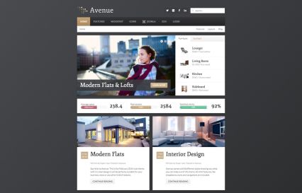 Avenue Joomla Template Gold Style