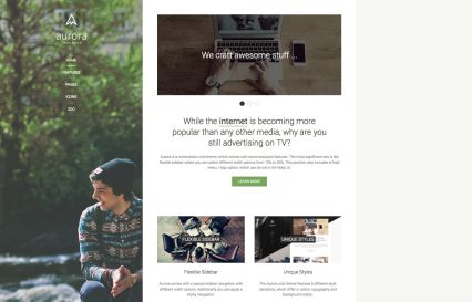 Aurora WordPress Theme Green Style