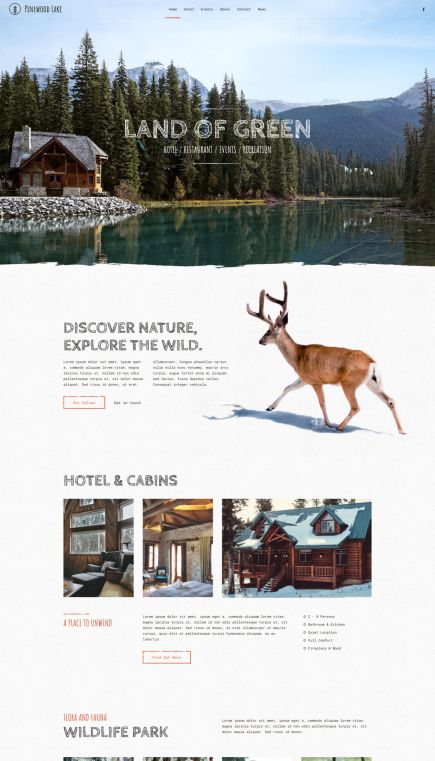 Pinewood Lake Joomla Template Home Layout