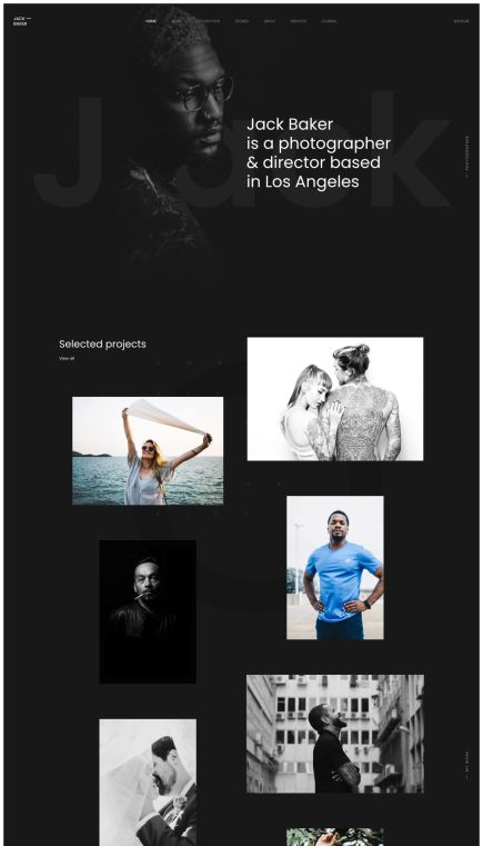 Jack Baker WordPress Theme Home Layout