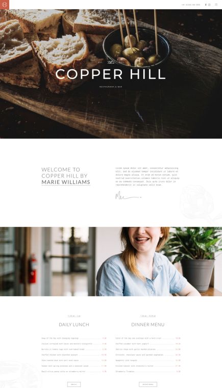 Copper Hill WordPress Theme Home Layout