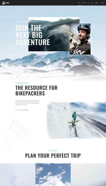 Trek WordPress Theme Home Layout