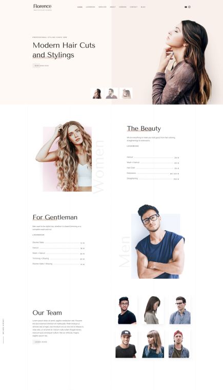 Florence WordPress Theme Home Layout