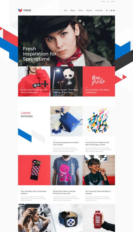 Yoko Joomla Template Home Layout