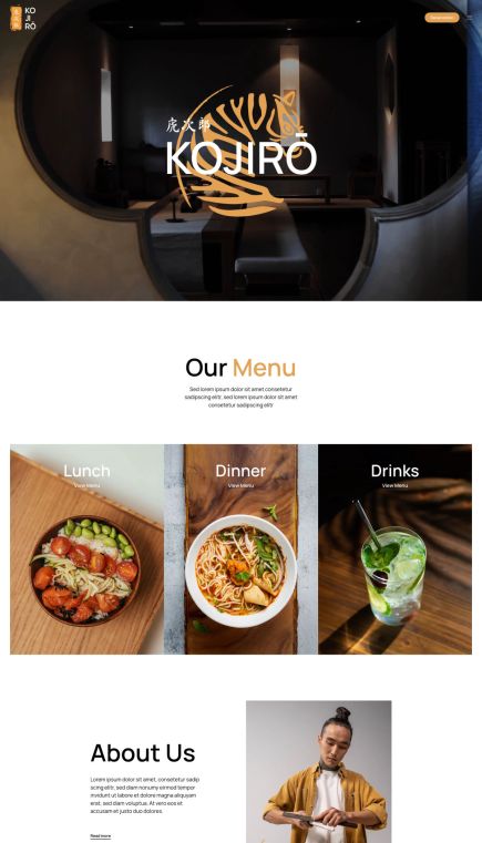 Kojiro WordPress Theme Home Layout