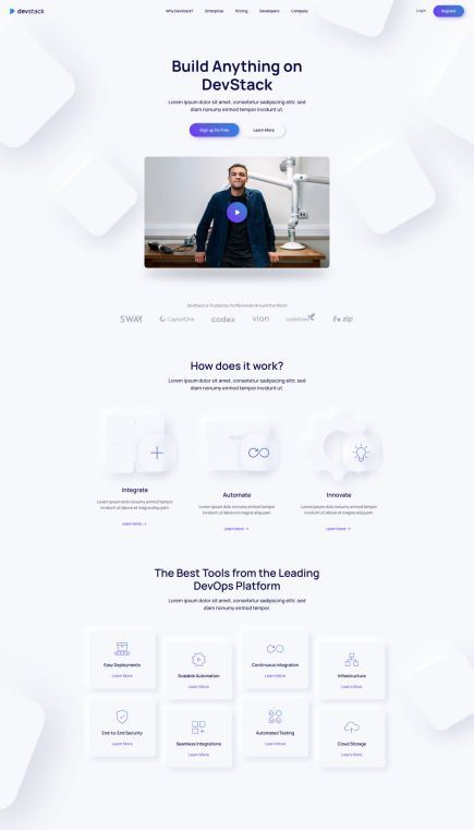 DevStack Joomla Template Home Layout