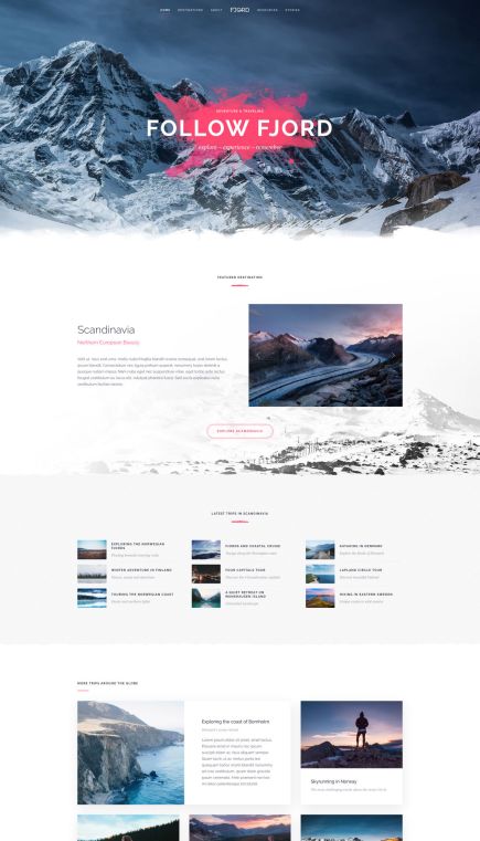 Fjord WordPress Theme Home Layout