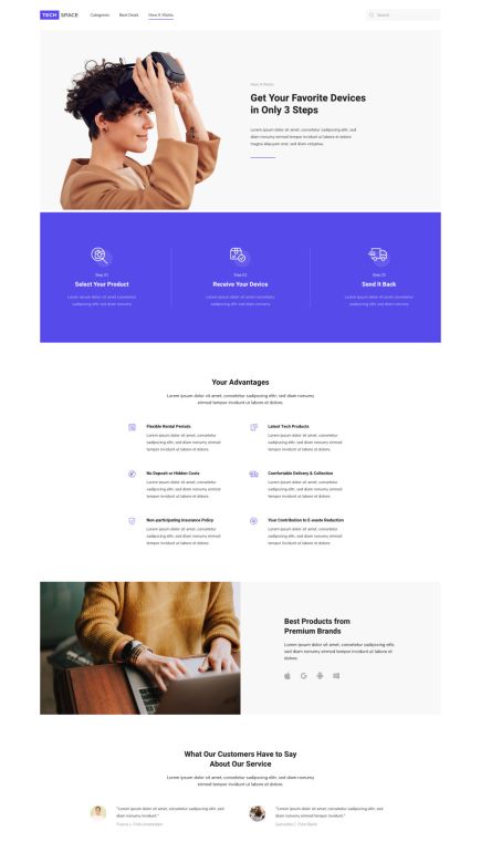 Tech Space Joomla Template Service Layout