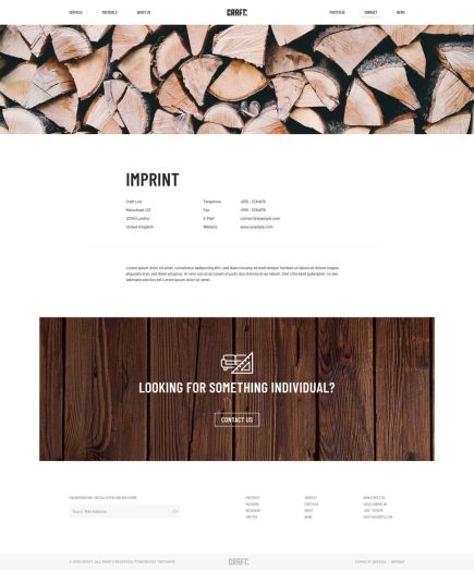 Craft WordPress Theme Imprint Layout