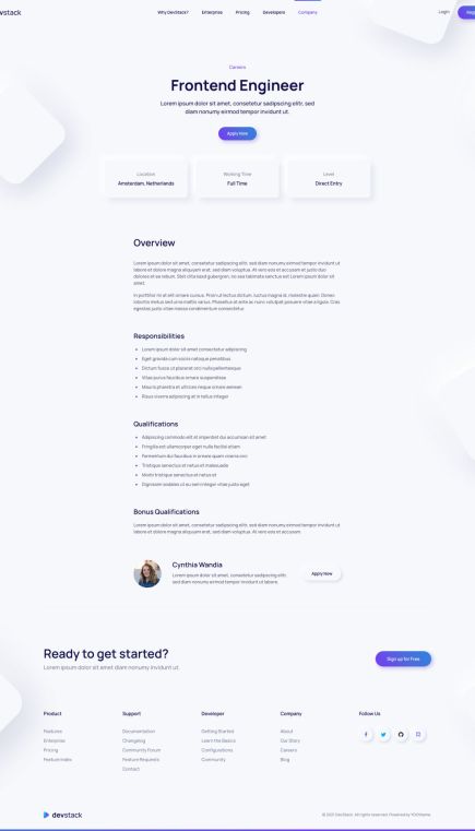 DevStack WordPress Theme Careers Layout