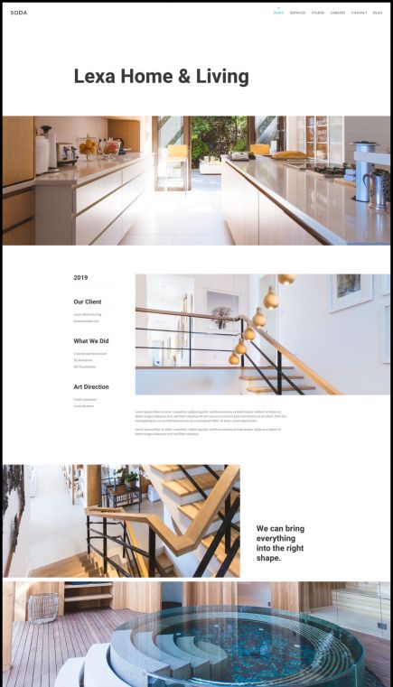 Soda WordPress Theme Lexa Case Study Layout