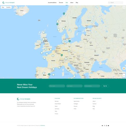 Design Escapes WordPress Theme Map Layout