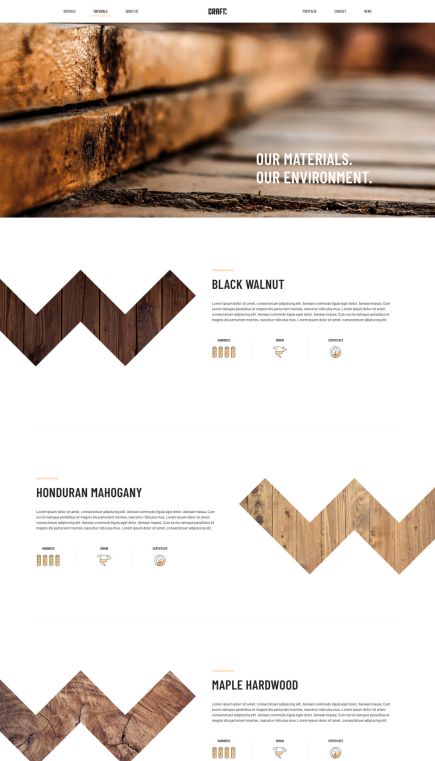 Craft WordPress Theme Portfolio Layout