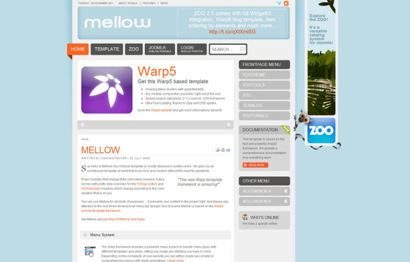 Mellow Joomla Template