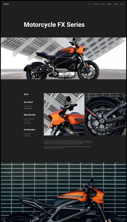 Soda WordPress Theme Motorcycle Case Study Layout