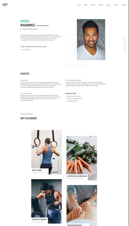 Nioh Studio WordPress Theme Person Layout