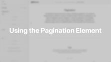 Pagination Element Documentation Video for Joomla