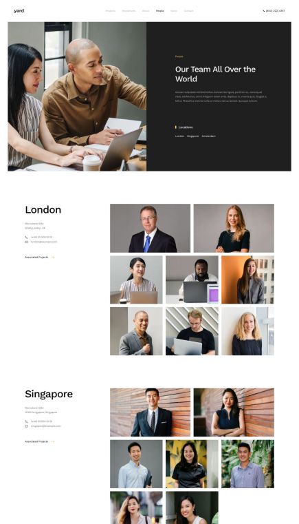 Yard WordPress Theme Team Layout