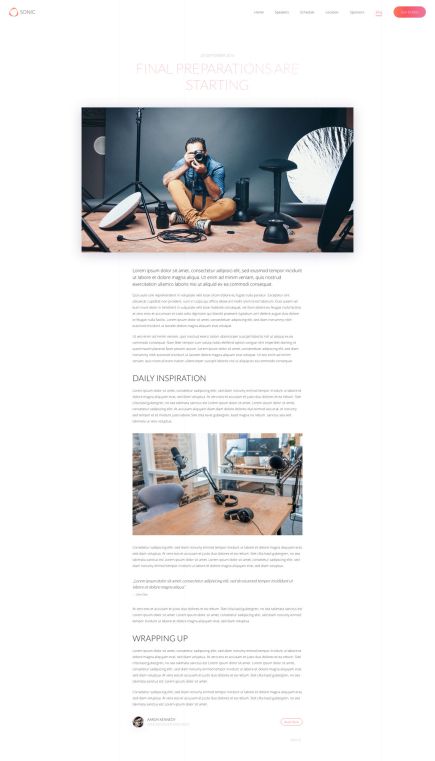 Sonic WordPress Theme Post Layout